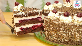Шоколадный Торт "Чёрный Лес": воздушный бисквит, сливочный крем и вишнёвая начинка ( идеальное сочетание)